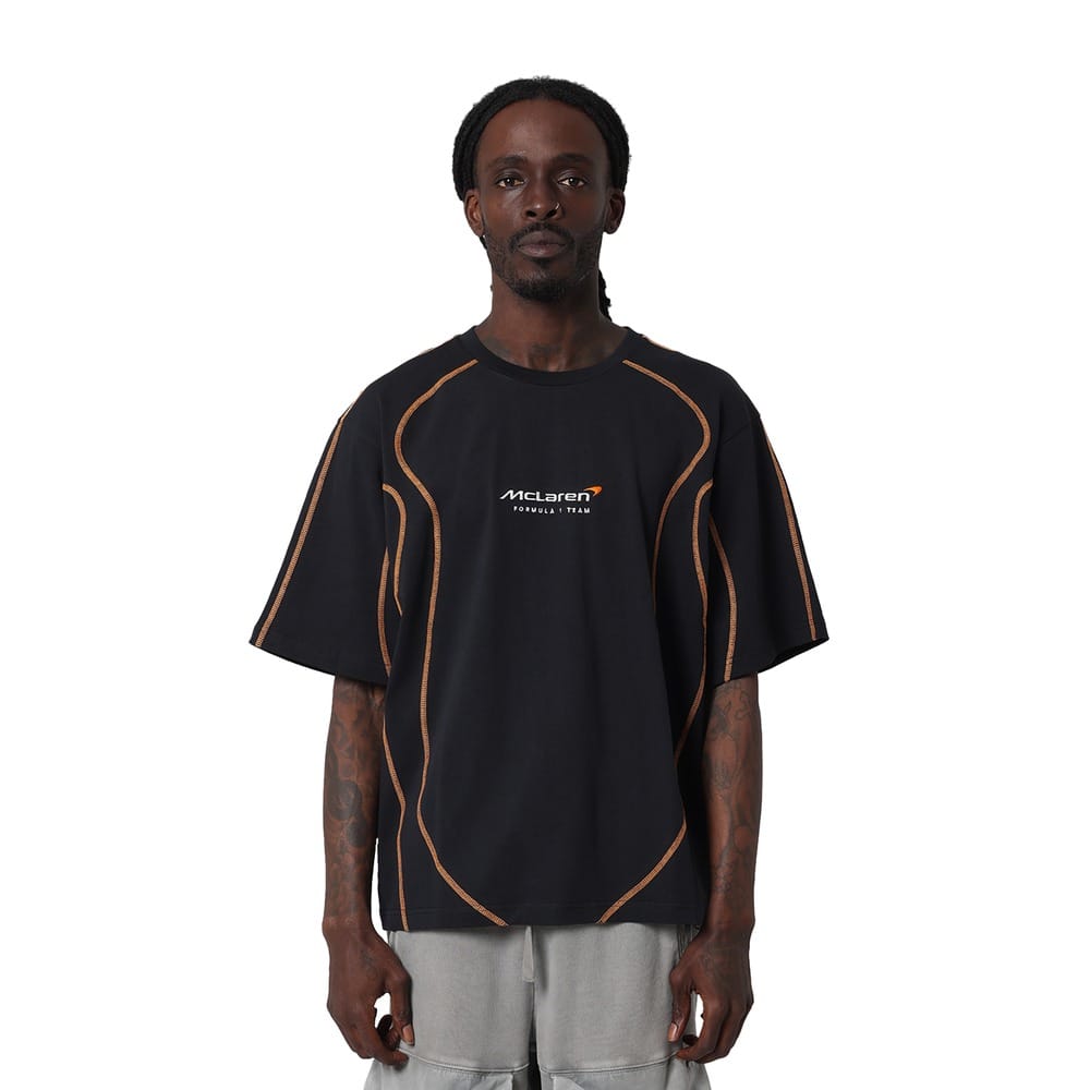 Mitchell & Ness McLaren Panel Tee - Black / Papaya