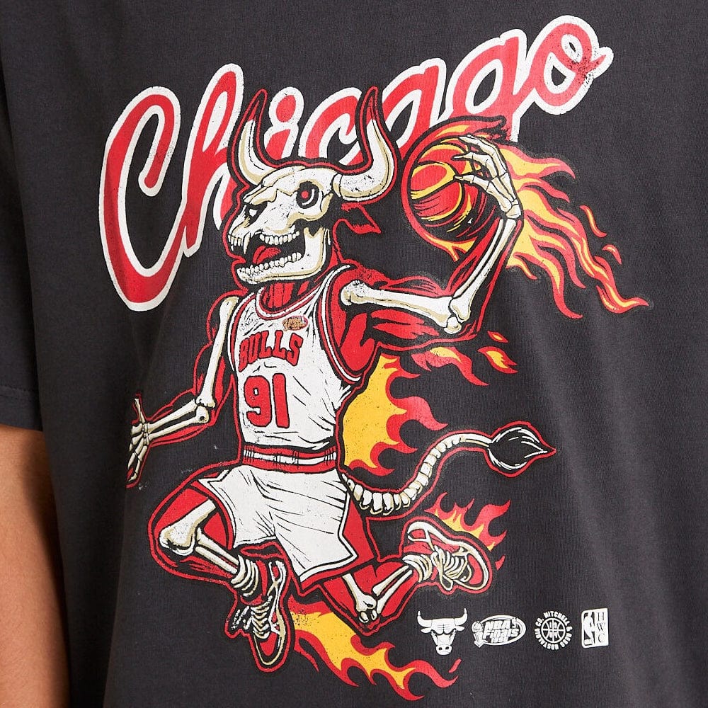Mitchell & Ness On Fire Tee Chicago Bulls - Overdyed Black