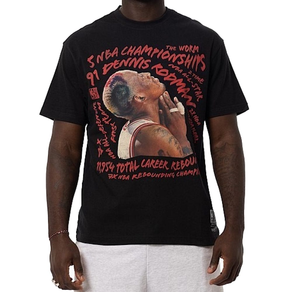 Mitchell & Ness Player Abstract Tee Bulls Rodman Tee - Faded Black