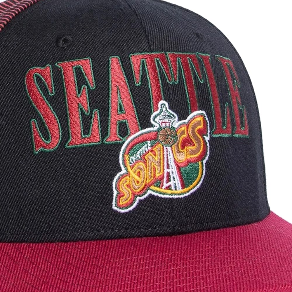 Mitchell & Ness Side Swipe OG Seattle Supersonics Snapback - Black / Red