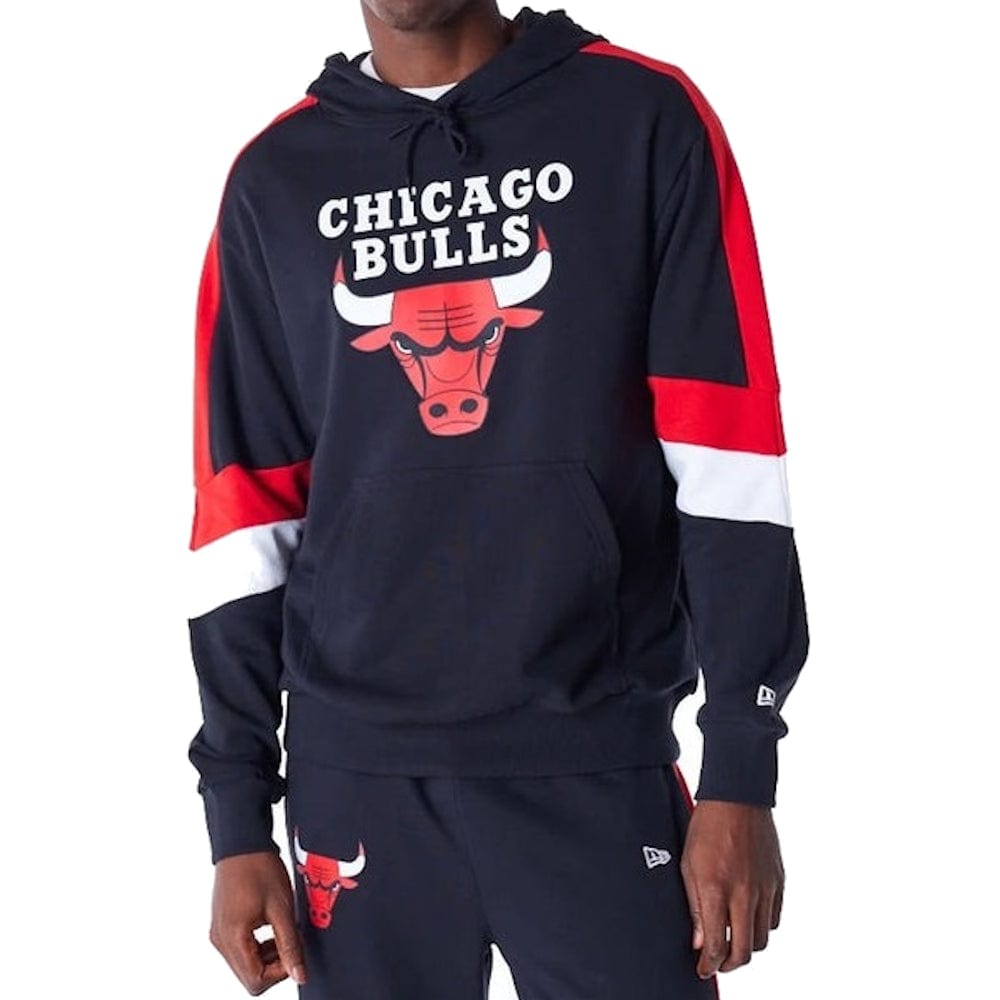 New Era Colour Block Oversized Hoodie Chicago Bulls - Black / Red