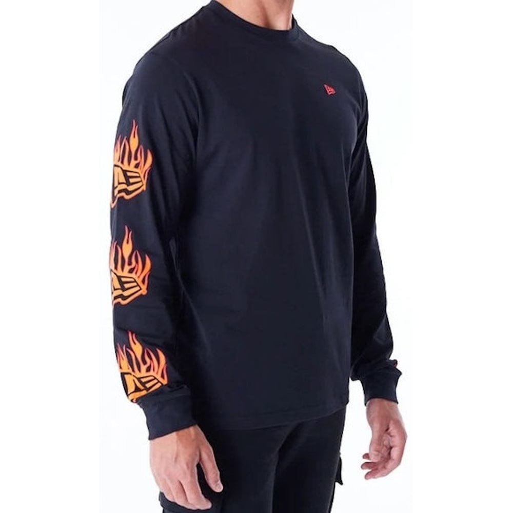 New Era Flag Flame Long Sleeve Tee - Black