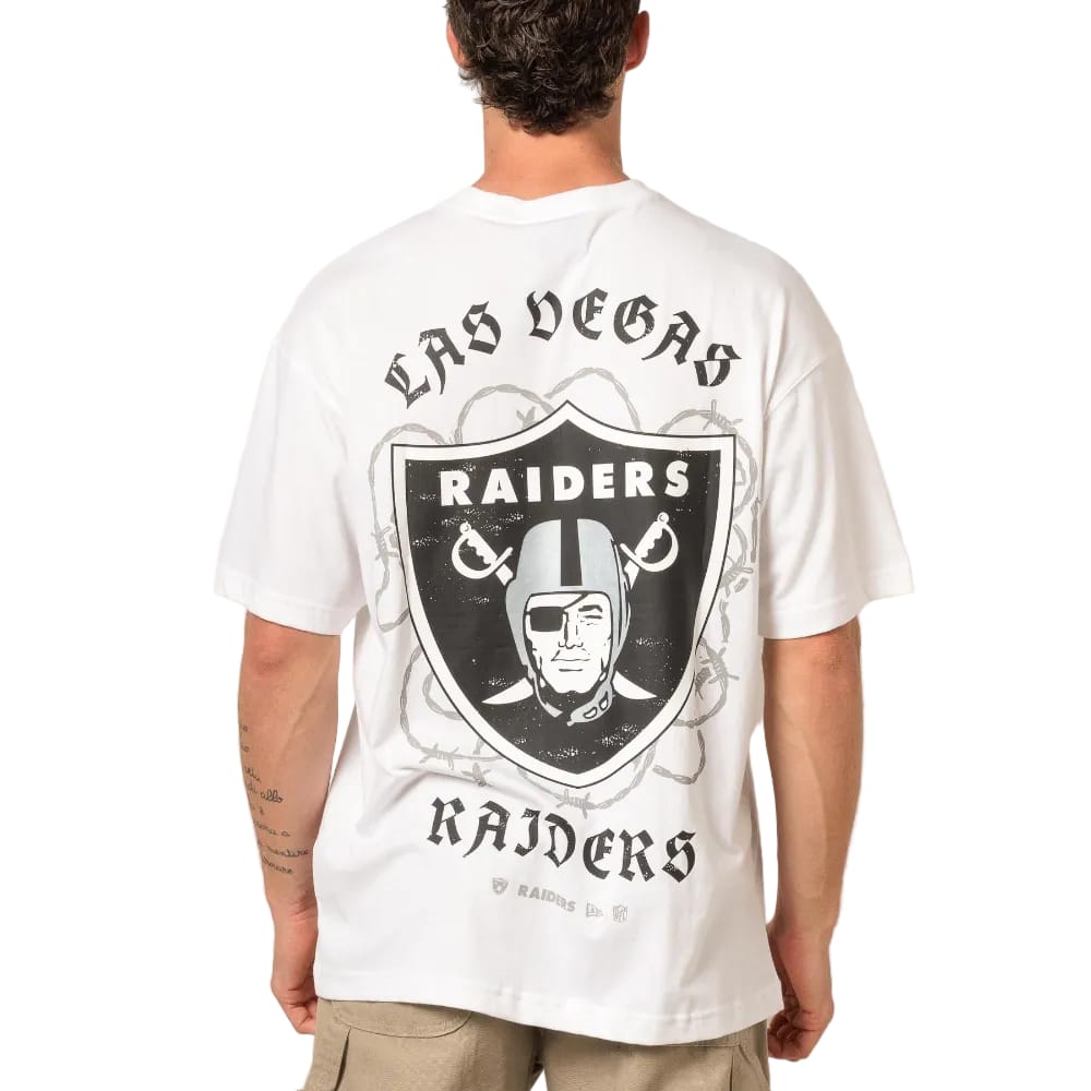 New Era Las Vegas Raiders Barbed Wire Tee - White