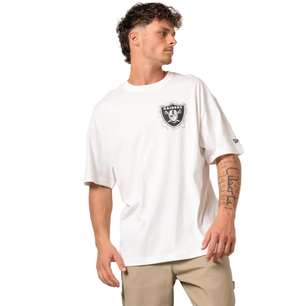 New Era Las Vegas Raiders Barbed Wire Tee - White