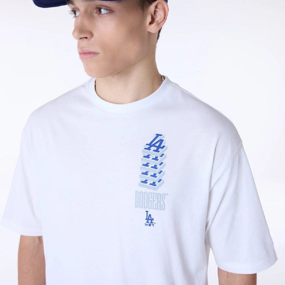 New Era MLB Wordmark Oversized Tee Los Angeles Dodgers - White