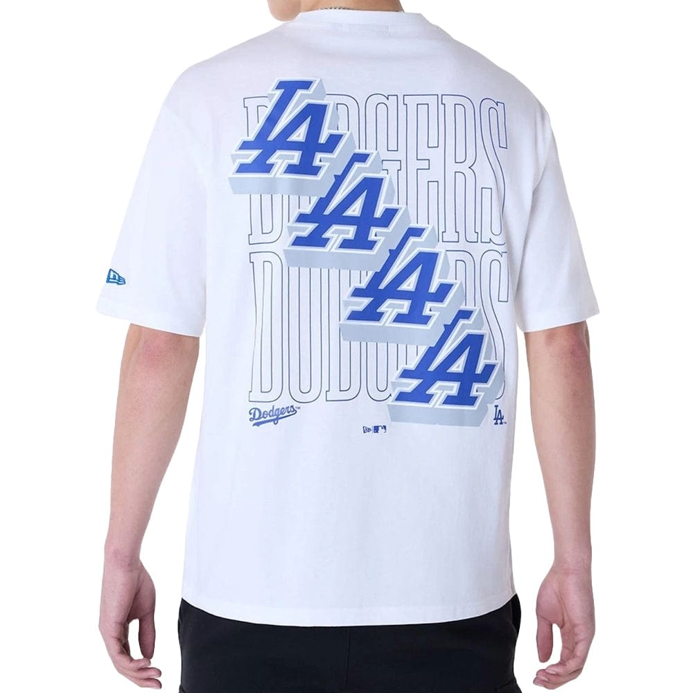 New Era MLB Wordmark Oversized Tee Los Angeles Dodgers - White