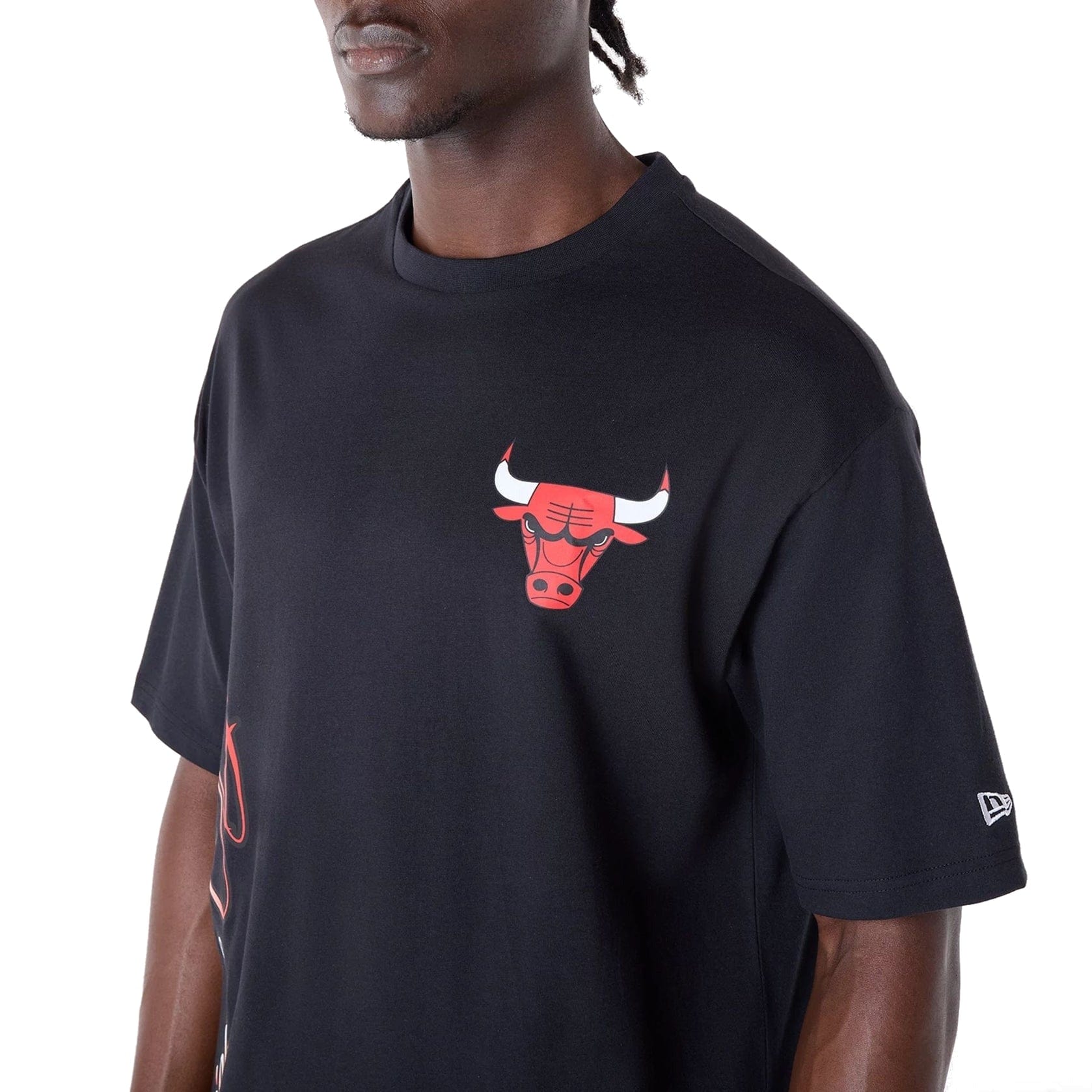 New Era NBA Font Graphic Tee Chicago Bulls - Black