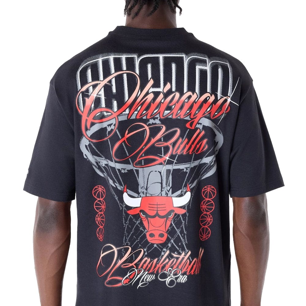 New Era NBA Font Graphic Tee Chicago Bulls - Black