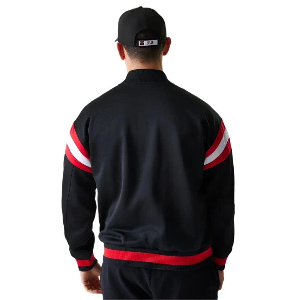 New Era NBA Panel Bomber Jacket Chicago Bulls - Black