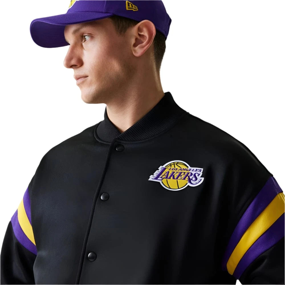New Era NBA Panel Bomber Jacket Los Angeles Lakers - Black