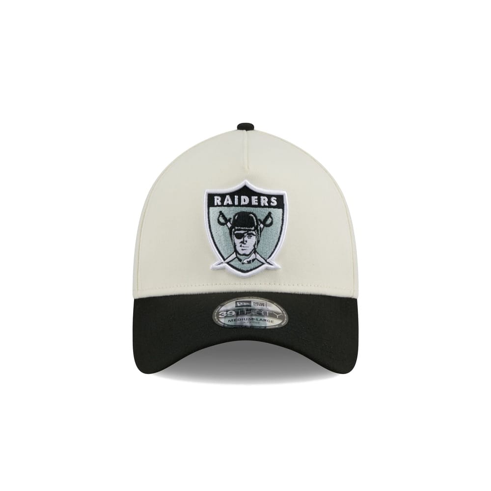 New Era 39THIRTY 2-Tone NFL A-Frame Fitted Cap Las Vegas Raiders - Chrome White / Black