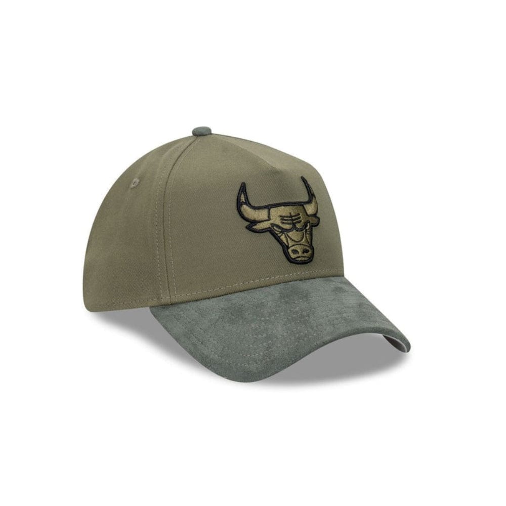 New Era 39THIRTY 2-Tone Suede A-Frame Fitted Cap Chicago Bulls - Olive Premium