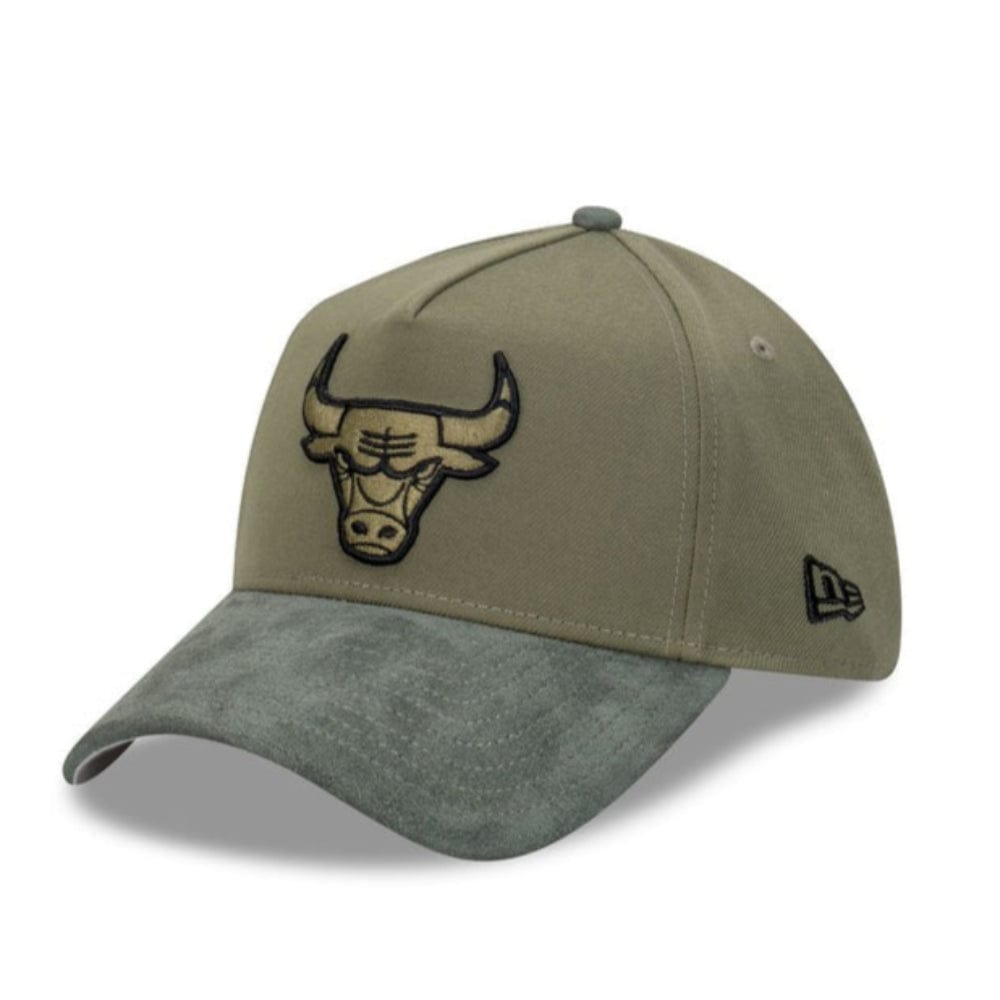 New Era 39THIRTY 2-Tone Suede A-Frame Fitted Cap Chicago Bulls - Olive Premium