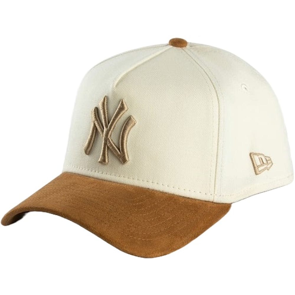 New Era 39THIRTY 2-Tone Suede A-Frame Stretch Fit Cap New York Yankees - Chrome White / Wheat