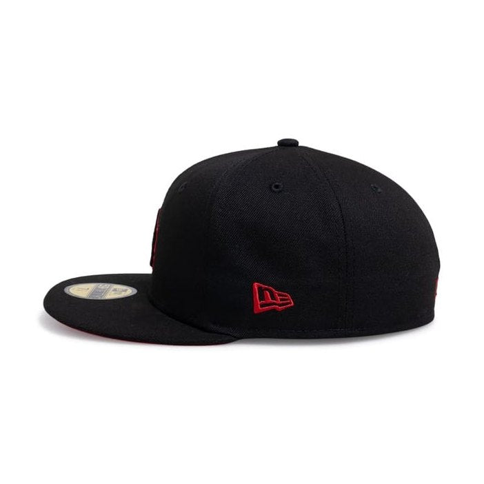 New Era 59FIFTY Black Pop Fitted Cap Los Angeles Dodgers - Black / Red