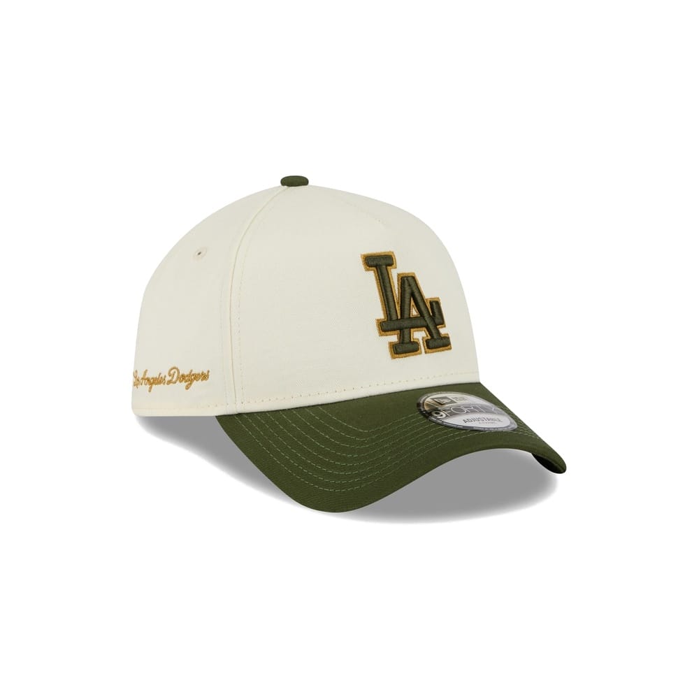 New Era 9FORTY 2 Tone A-Frame Metallic Snapback Los Angeles Dodgers - Off White / Rifle Green