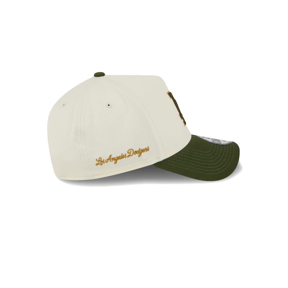 New Era 9FORTY 2 Tone A-Frame Metallic Snapback Los Angeles Dodgers - Off White / Rifle Green