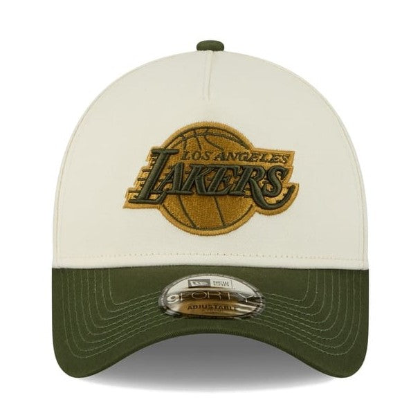 New Era 9FORTY 2 Tone A-Frame Metallic Snapback Los Angeles Lakers - Off White / Rifle Green