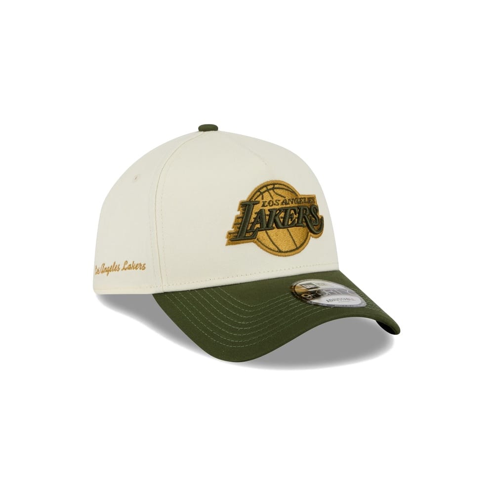 New Era 9FORTY 2 Tone A-Frame Metallic Snapback Los Angeles Lakers - Off White / Rifle Green
