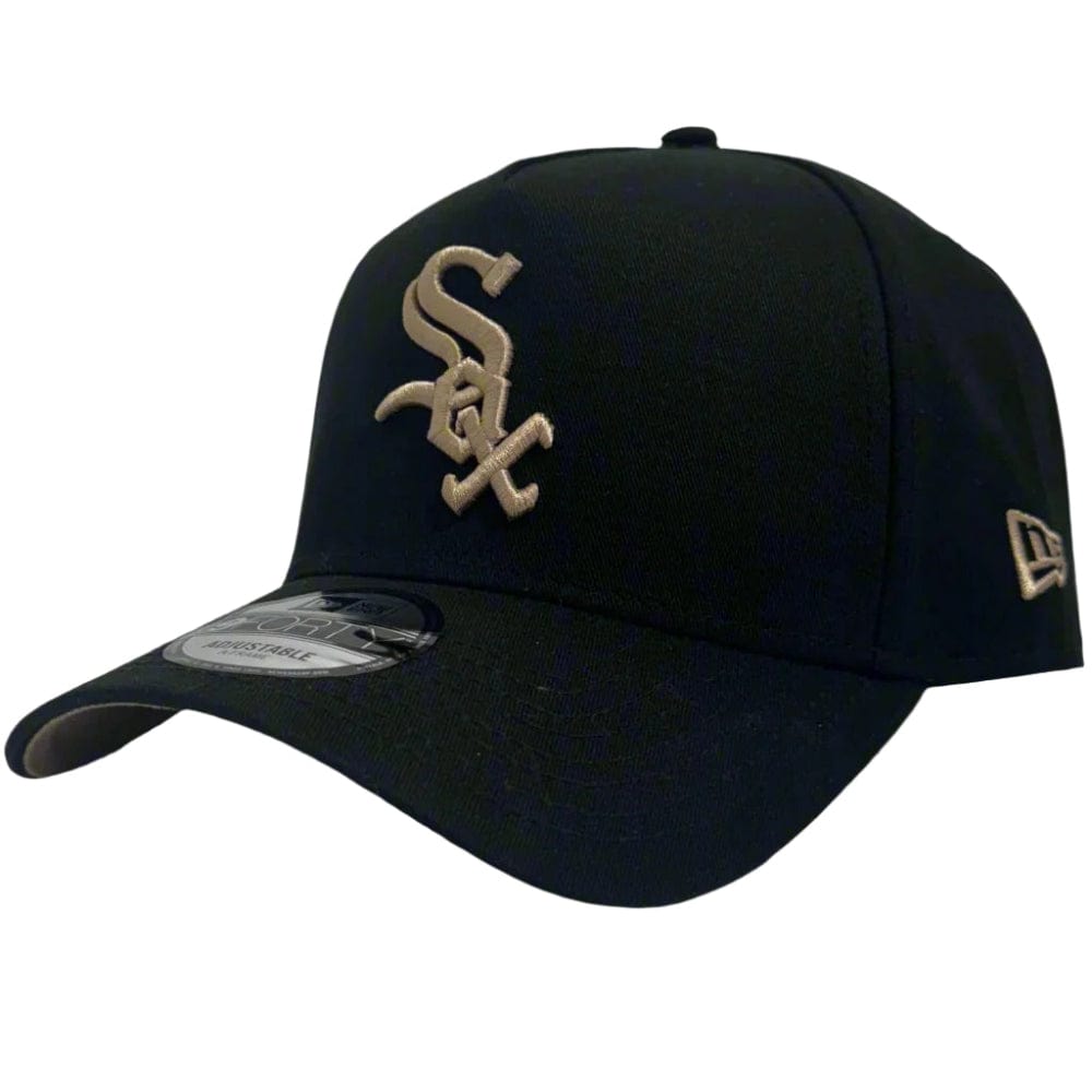 New Era 9FORTY A-Frame Snapback Tan Undervisor Chicago White Sox - Black / Tan