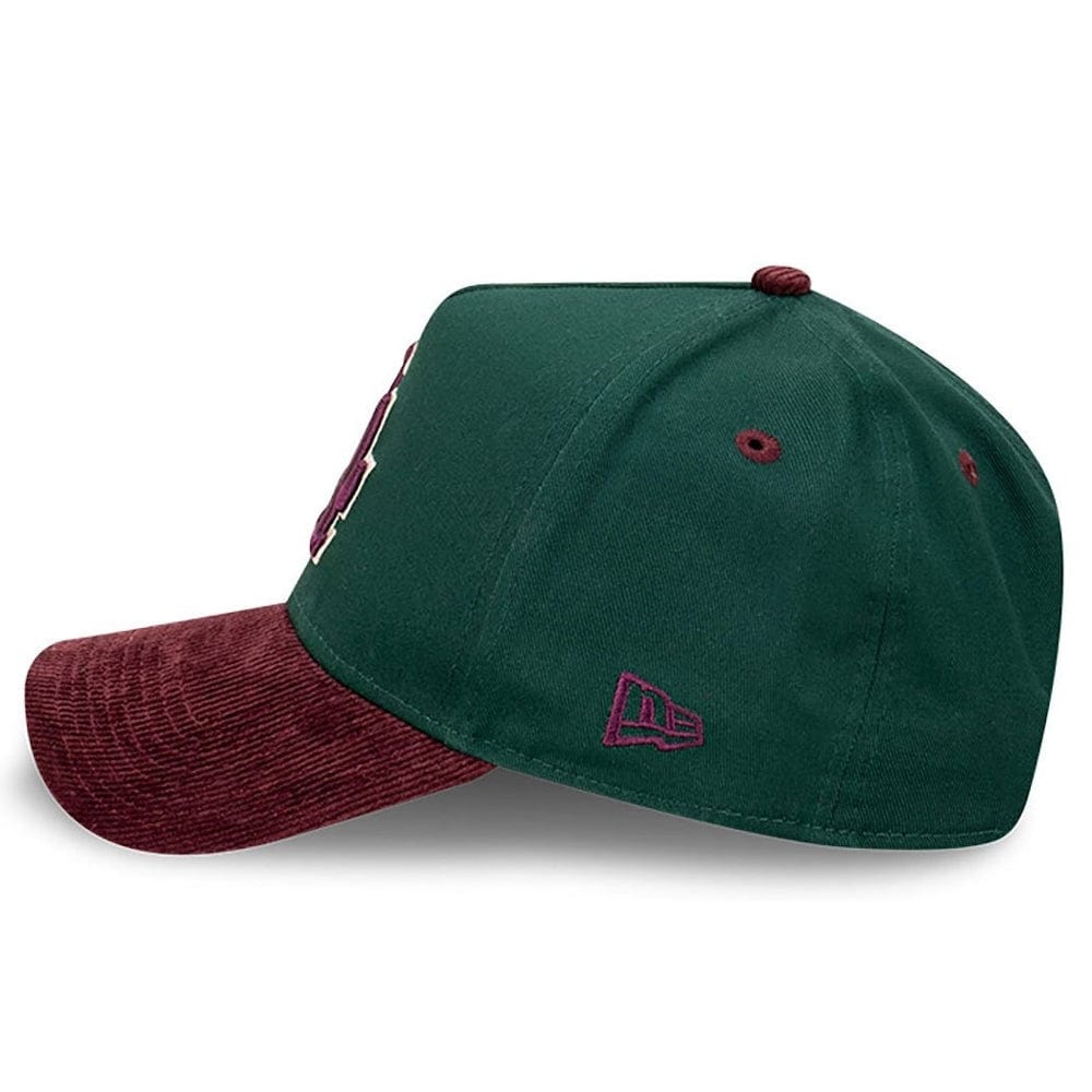 New Era 9FORTY Cord Brim A-Frame Snapback Los Angeles Dodgers - Dark Green / Rhubarb