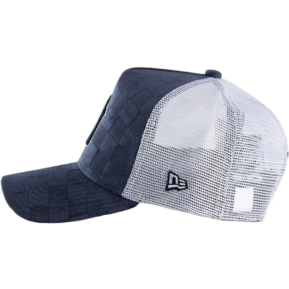 New Era 9FORTY Tonal Check E-Frame Trucker Snapback New York Yankees - Navy