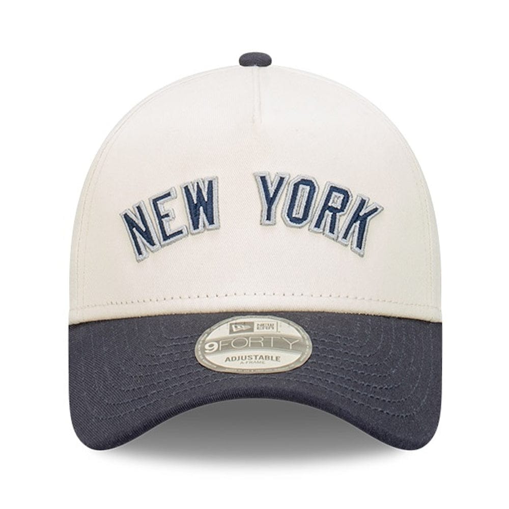 New Era 9FORTY Wordmark A-Frame Snapback New York Yankees - Chrome White / Navy