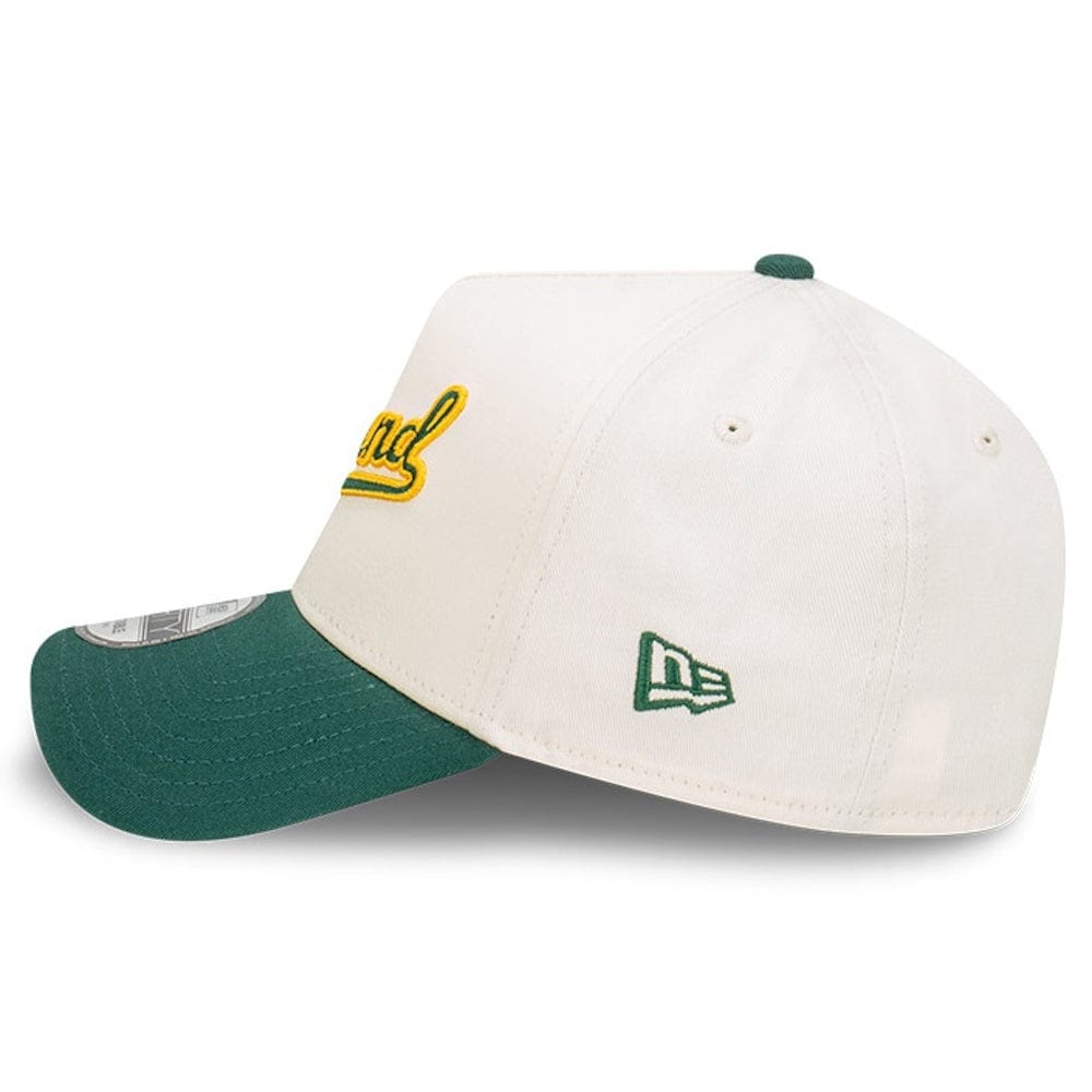 New Era 9FORTY Wordmark A-Frame Snapback Oakland Athletics - Chrome White / Dark Green