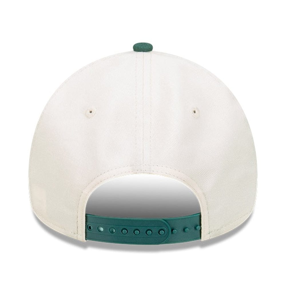 New Era 9FORTY Wordmark A-Frame Snapback Oakland Athletics - Chrome White / Dark Green