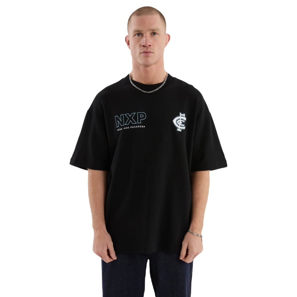NXP X AFL Carlton Legacy Loopback Tee - Jet Black