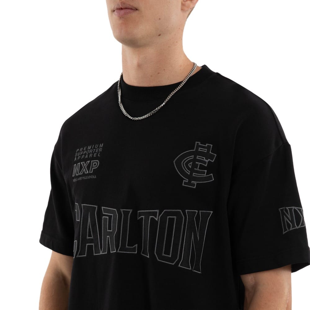 NXP X AFL Carlton Perform Loopback Tee - Jet Black