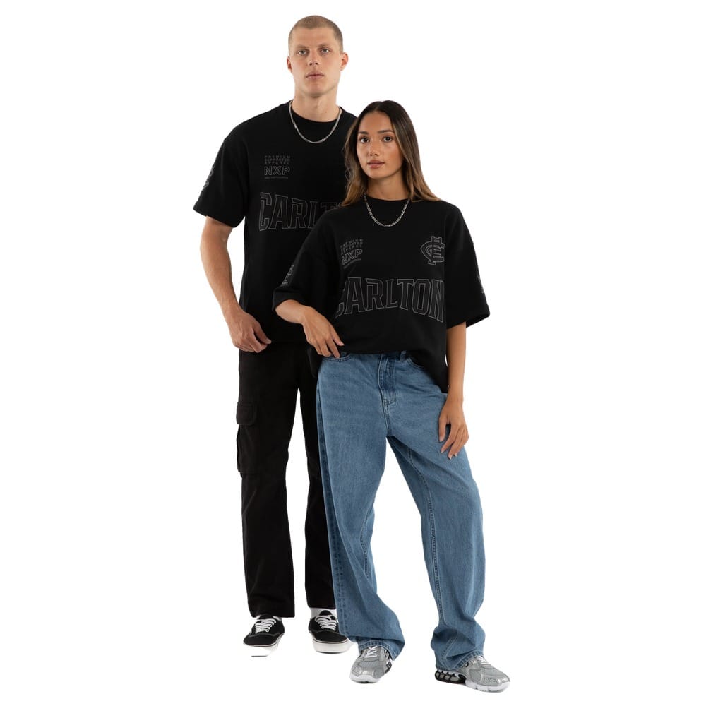 NXP X AFL Carlton Perform Loopback Tee - Jet Black