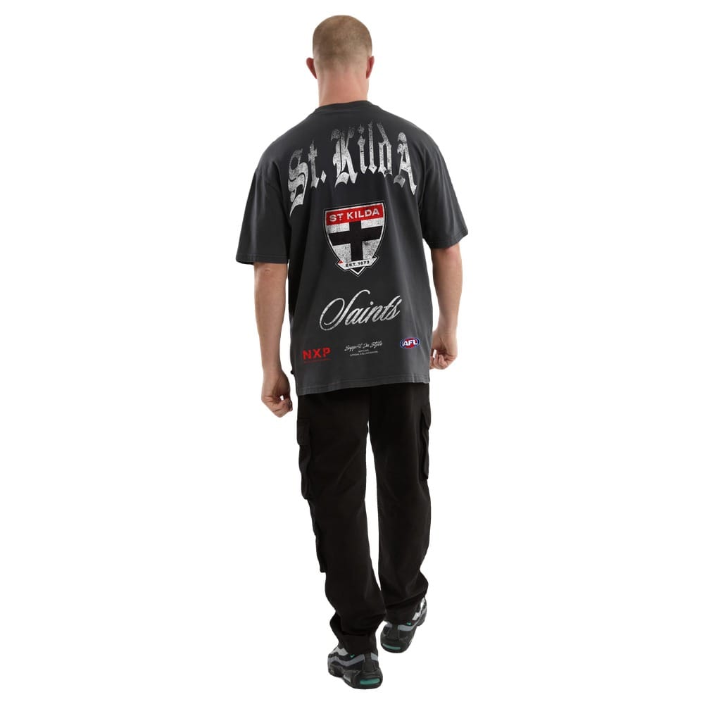 NXP X AFL St Kilda  Vintage Goth Tee - Pigment Asphalt