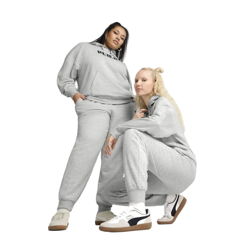PUMA Womens Essentials Small Logo Comfort High-Waist Pant - Grey Heather