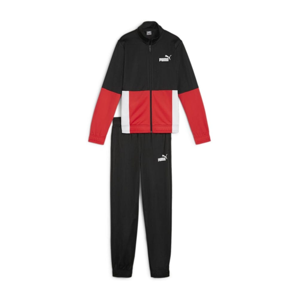 PUMA Kids Colourblock Poly Suit - Black / Red