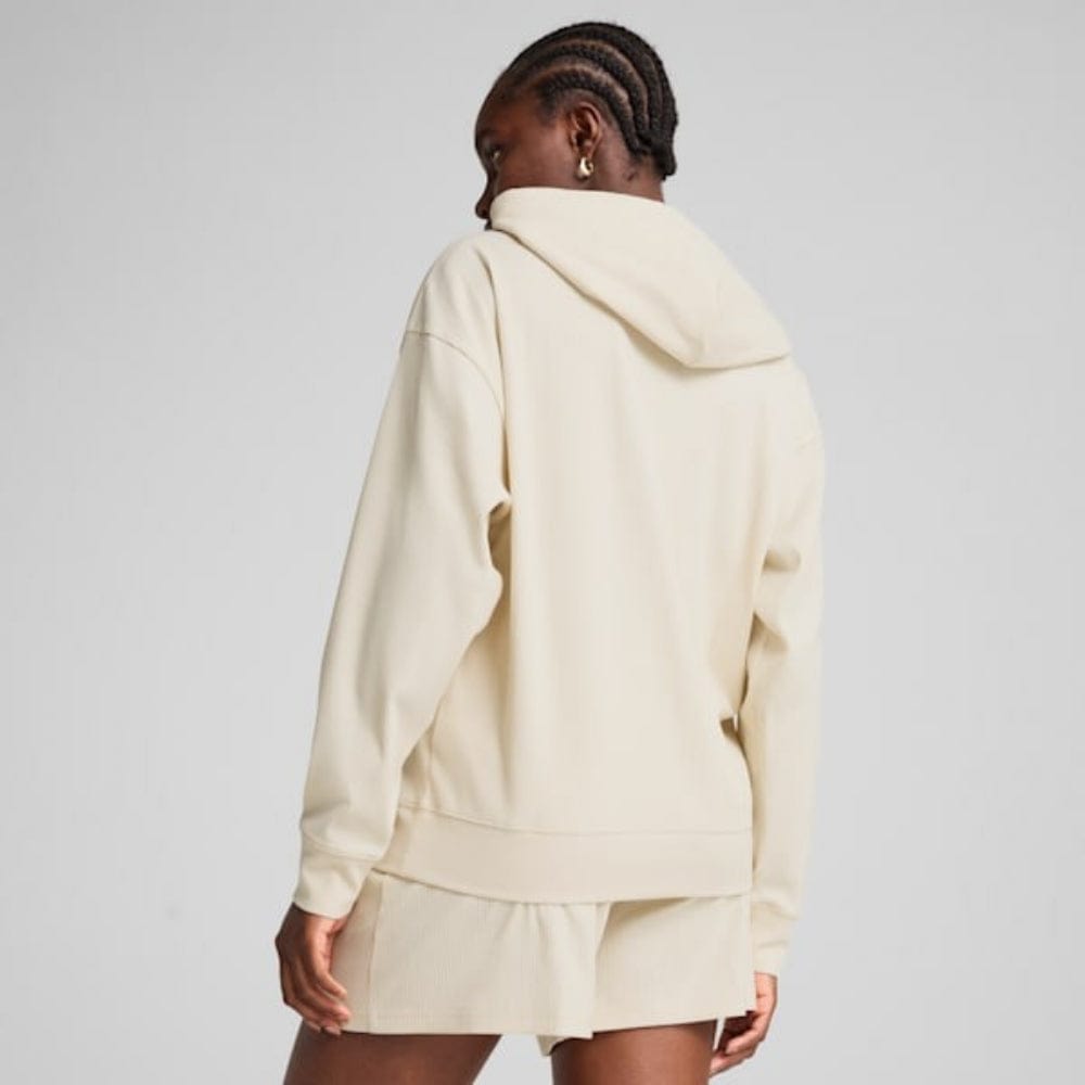 PUMA Womens ESS ELEVATED Comfort Rib Hoodie - Alpine Snow