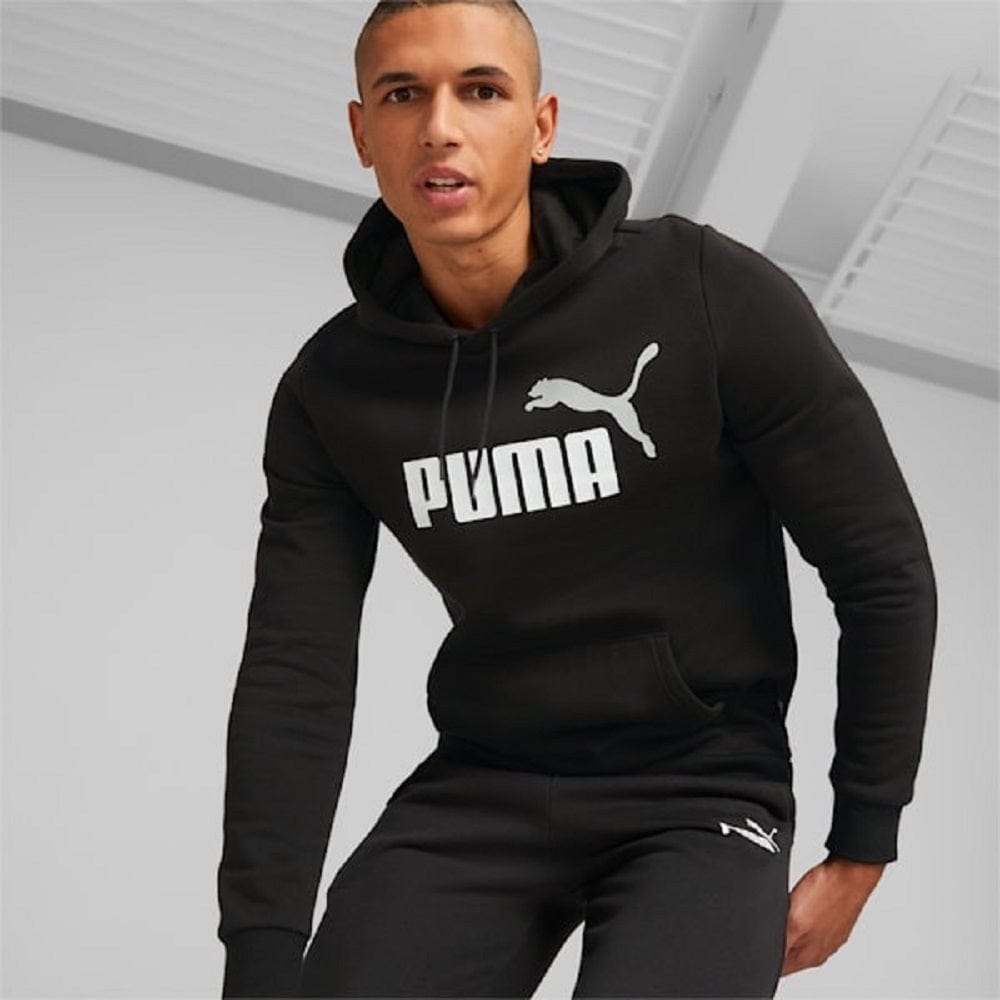 PUMA Essentials+ 2 Colour Big Logo Hoodie - Black / White