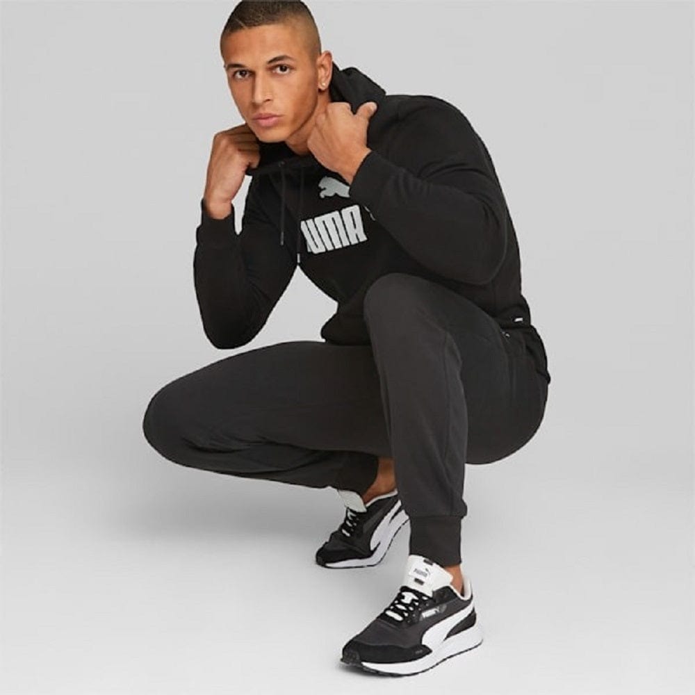 PUMA Essentials+ 2 Colour Big Logo Hoodie - Black / White