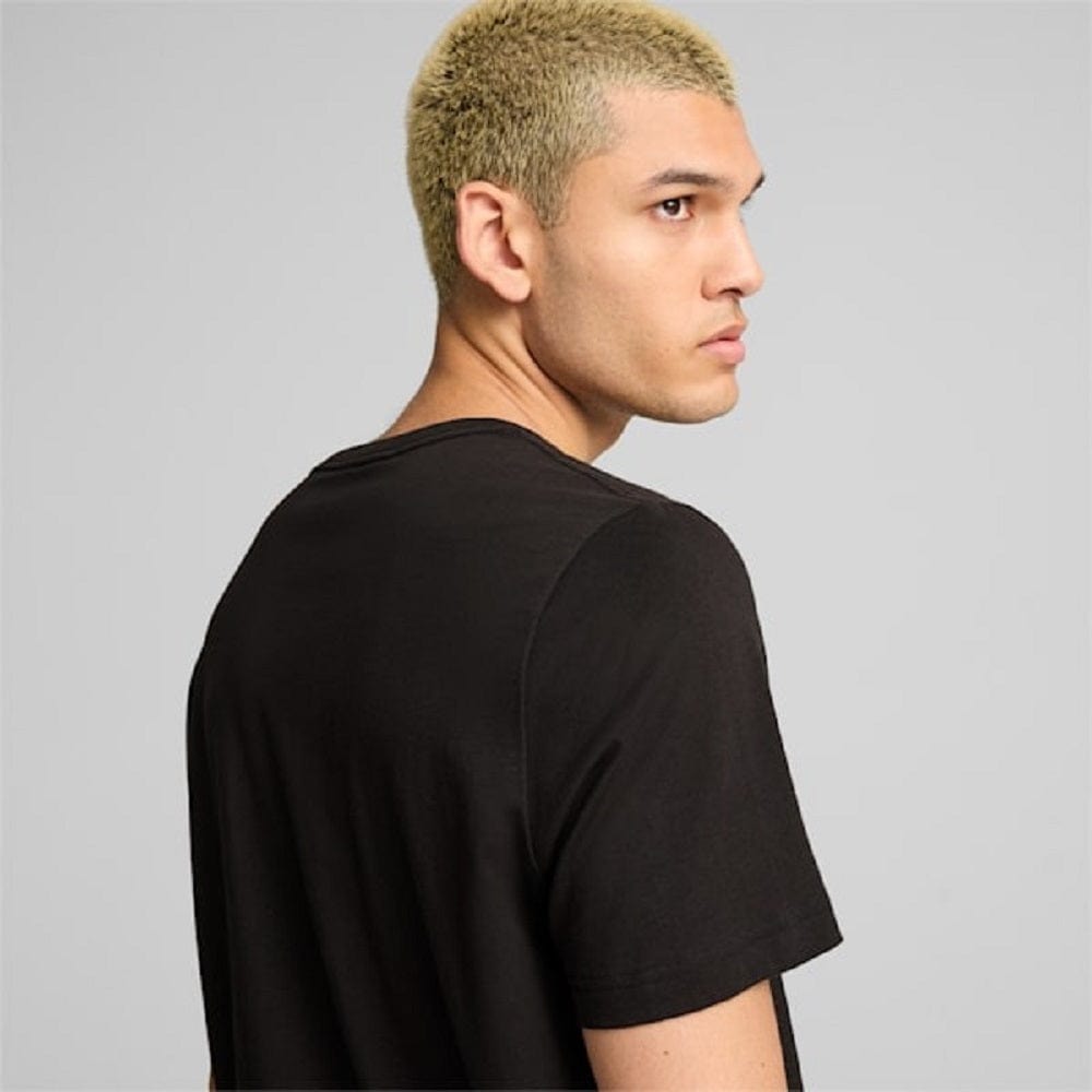 PUMA Essentials 2 Colour Logo Tee - Black / Red Mazing