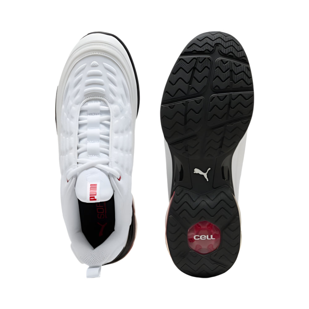 PUMA Cell Meza - White / Black / Red - top and bottom 