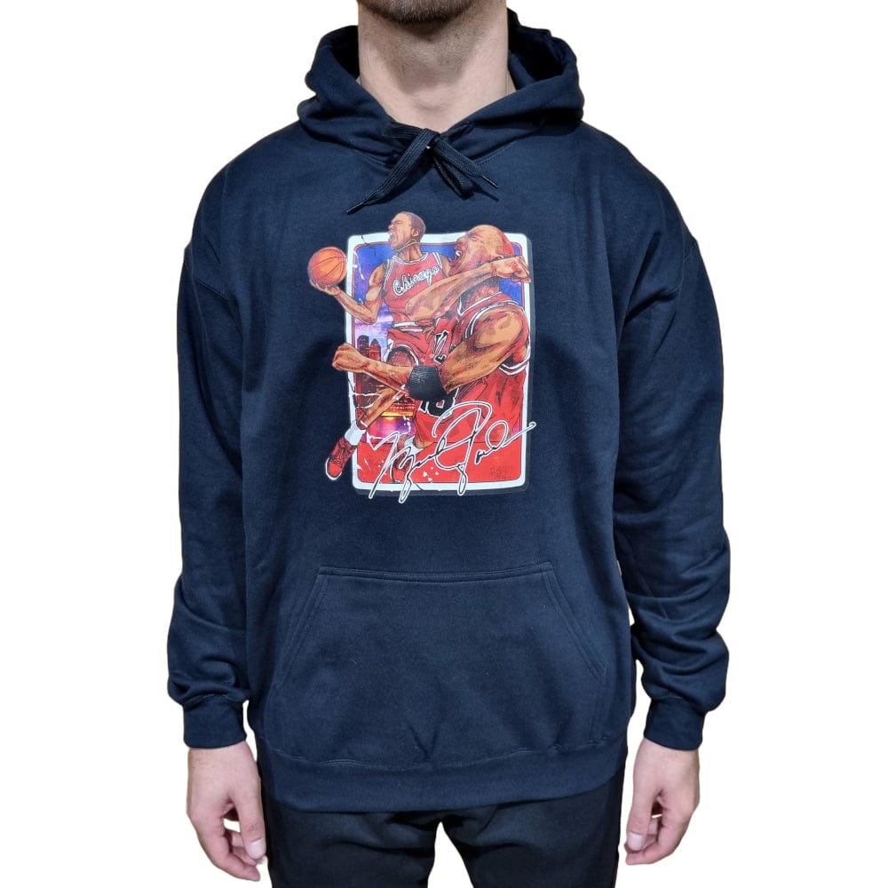 Retro Kings Jordan Watercolour Stacked Hoodie - Black