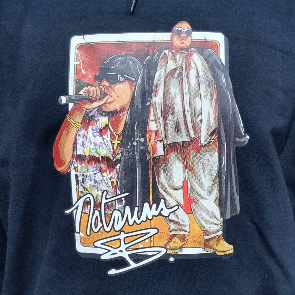 Retro Kings Notorious Watercolour Stacked Hoodie - Black