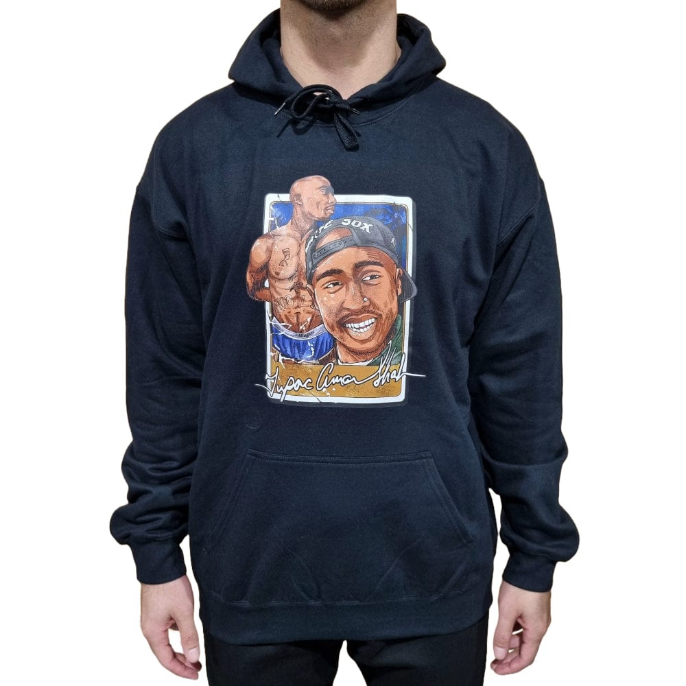 Retro Kings Tupac Watercolour Stacked Hoodie - Black