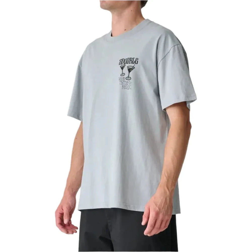 S / DOUBLE Time To Relax SS Tee - Dusty Blue