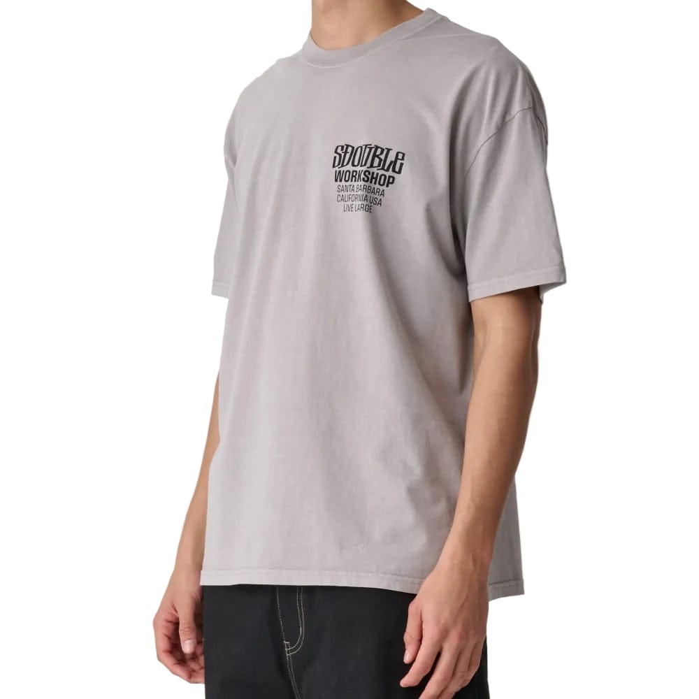 S / DOUBLE Workshop SS Tee - Pigment Rock Grey