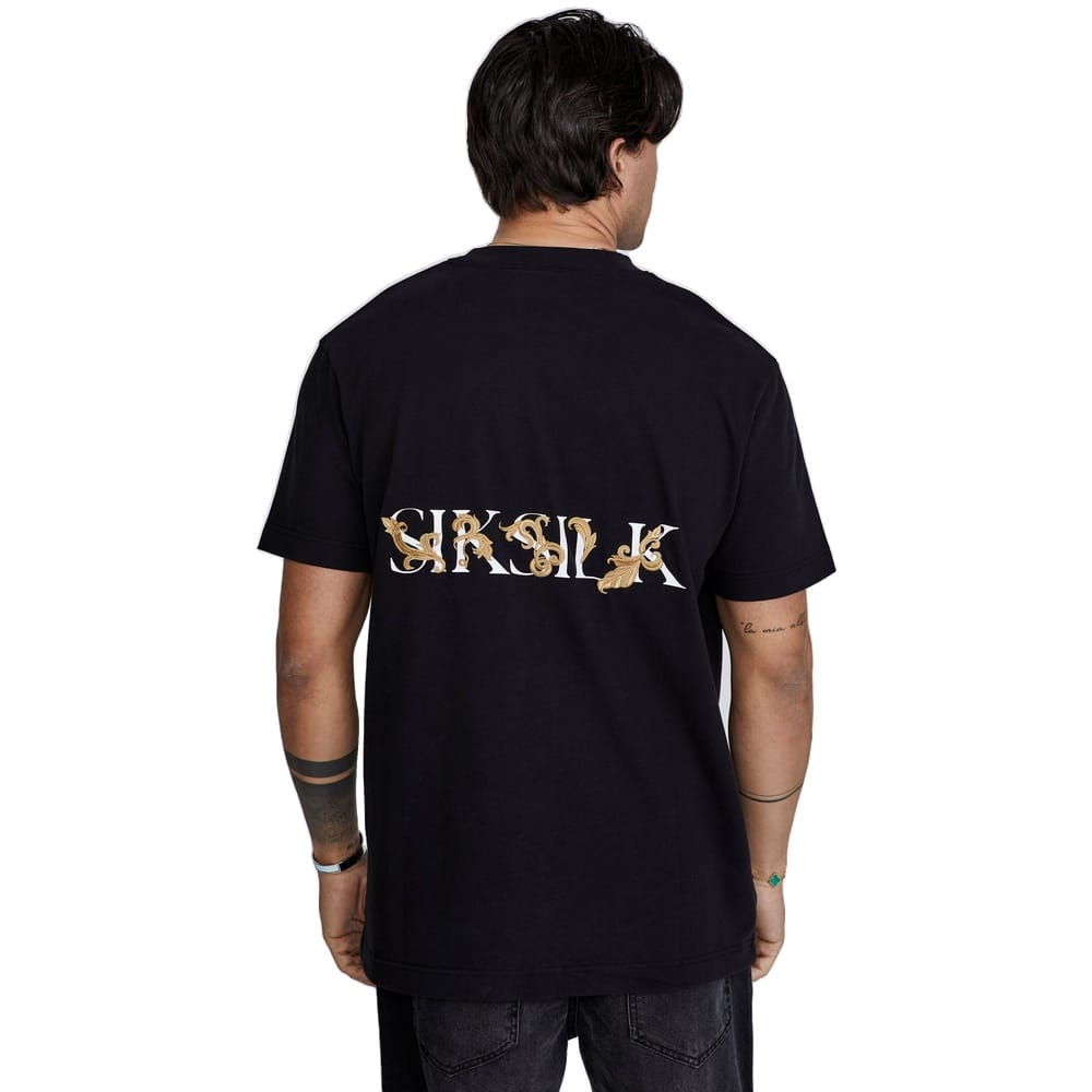 SikSilk Filigree Tee - Black