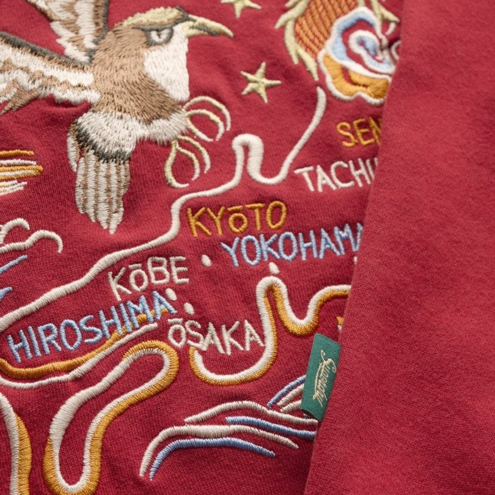 Superdry Womens Suika Embroidered Loose Sweat - Red Dahlia