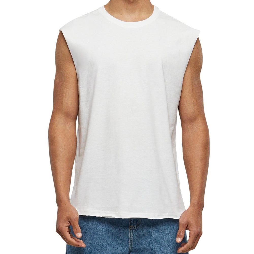 Urban Classics Open Edge Sleeveless Tee - White
