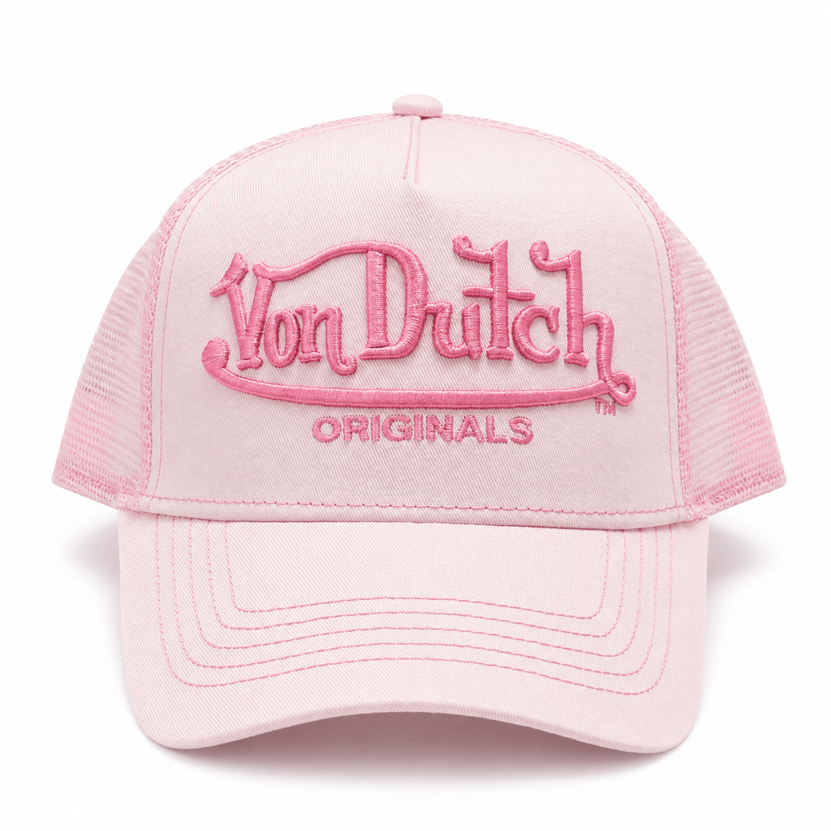Von Dutch Big Signature Trucker Hat - Pink