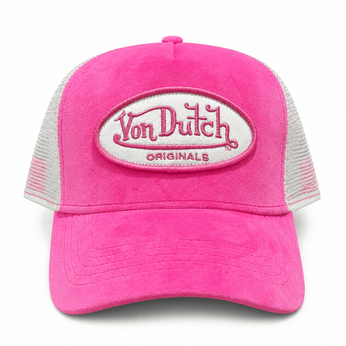 Von Dutch Velvet Originals Trucker Hat - Pink / White